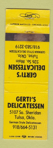 Matchbook Cover - Gerti's Deli Tulsa OK WORN