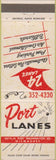Matchbook Cover - Port Lanes Bowling Milwaukee WI
