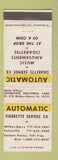 Matchbook Cover - Automatic Cigarette Service Vending Wilkes Barre Pottsville PA
