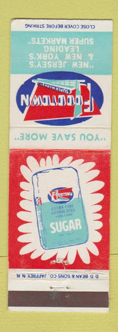 Matchbook Cover - Foodtown Grocery NJ NY Sugar
