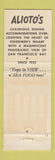 Matchbook Cover - Alioto's Restaurant San Francisco CA