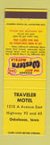 Matchbook Cover - Traveler Motel Oskaloosa IA Best Western