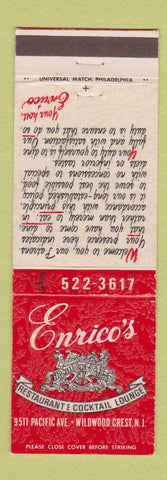 Matchbook Cover - Enrico's Restaurant Wildwood Crest NJ