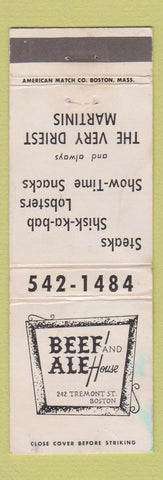 Matchbook Cover - Beef and Ale House Boston MA WEAR