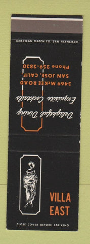 Matchbook Cover - Villa East Restaurant San Jose CA