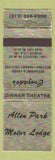 Matchbook Cover - Allen Park Motor Lodge MI Cruzado's