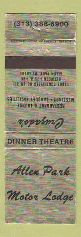 Matchbook Cover - Allen Park Motor Lodge MI Cruzado's