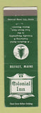 Matchbook Cover - Colonial Inn Belfast ME
