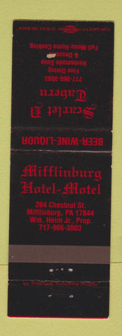 Matchbook Cover - Mifflinburg Hotel Motel PA Scarlet D Tavern