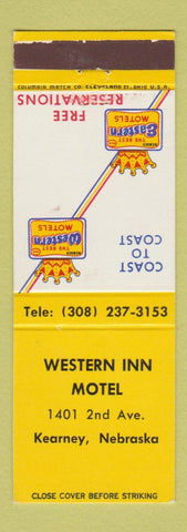 Matchbook Cover - Western Inn Motel Kearney NE Best Western