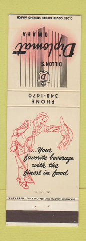 Matchbook Cover - Dillon's Diplomat Omaha NE restaurant