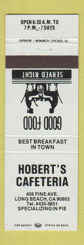 Matchbook Cover - Hobert's Cafeteria Long Beach CA