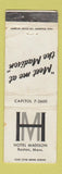 Matchbook Cover - Hotel Madison Boston MA WEAR