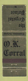 Matchbook Cover - The Crystal Palace  Tombstone AZ WEAR