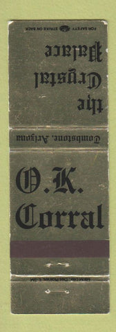 Matchbook Cover - The Crystal Palace  Tombstone AZ WEAR