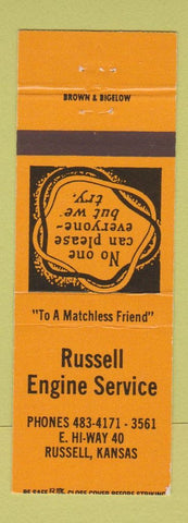Matchbook Cover - Russell Engine Service Russell KS