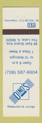Matchbook Cover - Dino's Restaurant Fox Lake IL