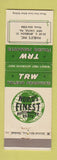 Matchbook Cover - TRW Toledo Products New Castle PA