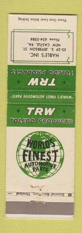 Matchbook Cover - TRW Toledo Products New Castle PA