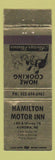 Matchbook Cover - Hamilton Motor Inn Aurora NE