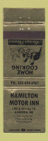 Matchbook Cover - Hamilton Motor Inn Aurora NE