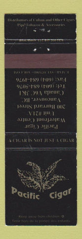 Matchbook Cover - Pacific Cigar Vancouver BC