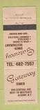 Matchbook Cover - Gateway Diner Albany NY