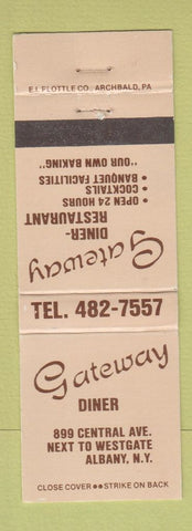 Matchbook Cover - Gateway Diner Albany NY