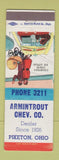 Matchbook Cover - Armintrout Chevrolet Piketon OH low phone #