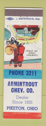 Matchbook Cover - Armintrout Chevrolet Piketon OH low phone #