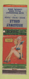 Matchbook Cover - Broadway Grille Lorain OH pinup WORN