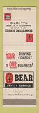Matchbook Cover - Denny's Tire Service Kannapolis NC Bear Service