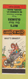 Matchbook Cover - Mat's Cleaners Adams MA Hillbilly