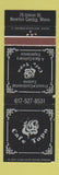 Matchbook Cover - Cafe Topo Newton Centre MA