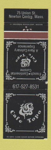 Matchbook Cover - Cafe Topo Newton Centre MA