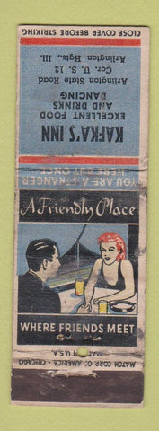 Matchbook Cover - Kafka's Inn Arlington Heights IL POOR