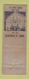 Matchbook Cover - Kafka's Inn Arlington Heights IL POOR