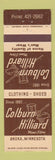Matchbook Cover - Colburn Hilliard Men's Store Anoka MN