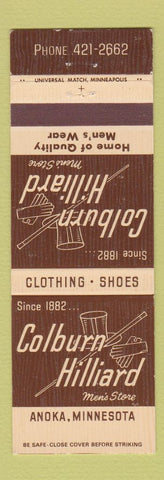 Matchbook Cover - Colburn Hilliard Men's Store Anoka MN