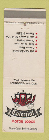 Matchbook Cover - Colonial Motor Lodge Springfield MO