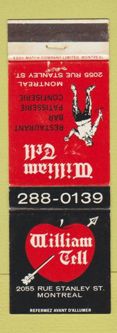 Matchbook Cover - William Tell Restaurant Montreal QC