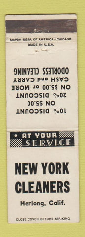 Matchbook Cover - New York Cleaners Herlong CA
