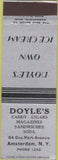Matchbook Cover - Doyle's Ice Cream Amsterdam NY