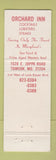 Matchbook Cover - Orchard Inn Towson MD
