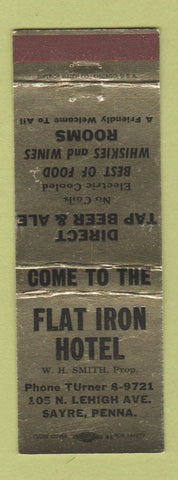 Matchbook Cover - Flat Iron Hotel Sayre PA