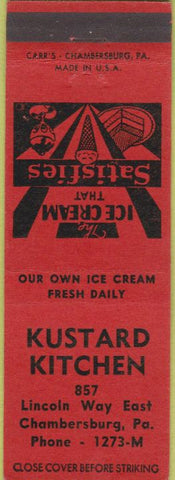 Matchbook Cover - Kustard Kitchen Chambersburg PA