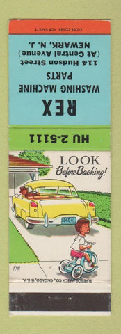 Matchbook Cover - Rex Washing Machine Parts Newark NJ