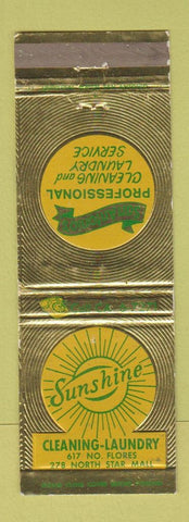 Matchbook Cover - Sunshine Cleaning Laundry San Antonio TX