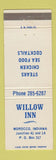 Matchbook Cover - Willow Inn Morocco IN