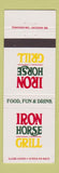 Matchbook Cover - Iron Horse Grill Jackson MS